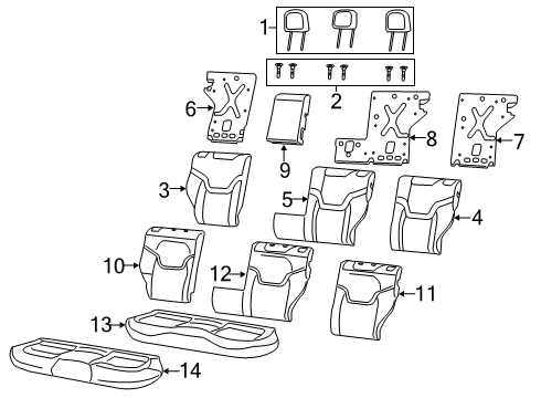 2015 Jeep Renegade Rear Seat Components Panel-Rear Seat Back Diagram for 68275101AA