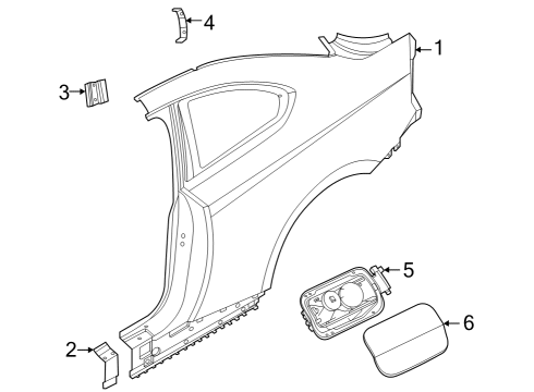 2022 BMW M240i xDrive Quarter Panel & Components COVER POT Diagram for 51178737013