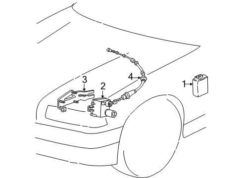 2000 BMW Z3 Cruise Control System Bracket For Cruise Control Servomotor Diagram for 41148401744