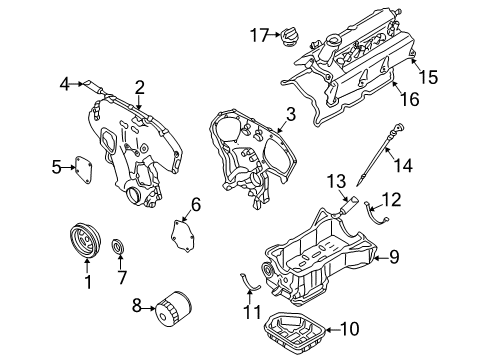 2002 Nissan Maxima Filters Gauge-Oil Level Diagram for 111402Y00A
