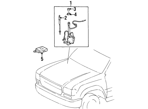 1997 Lexus LX450 Antenna & Radio Mast Diagram for 8633760080