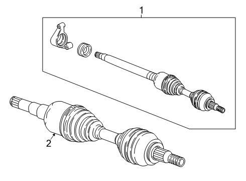2019 Chevrolet Blazer Drive Axles - Front Axle Assembly Diagram for 84853404