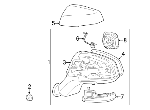 2021 Toyota RAV4 Mirrors Mirror Cover Diagram for 879150R140A0