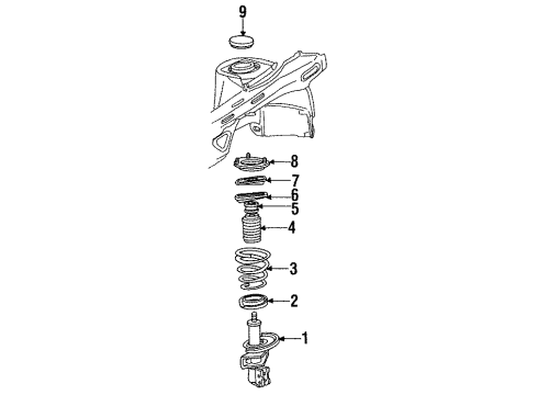 1997 Cadillac Seville Struts & Suspension Components - Front Mount Asm, Front Suspension Strut Diagram for 22178708