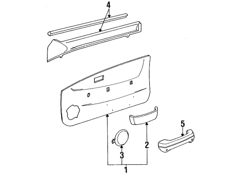 1994 Toyota Tercel Interior Trim - Front Door Armrest Diagram for 7422010021W4