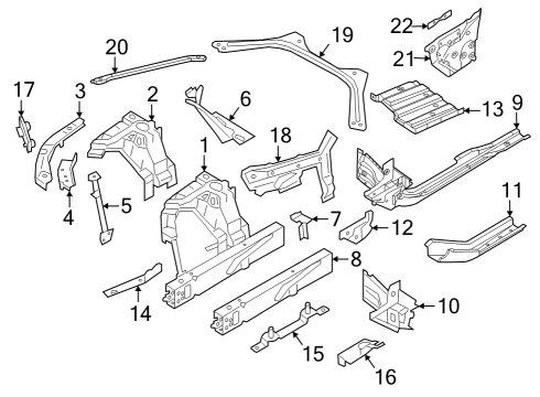 Structural Components & Rails JOINT, SIDE FRAME, LEFT Diagram for 41009879899