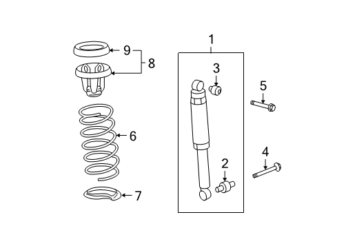 2007 Acura MDX Shocks & Components - Rear Bush, Shock Absorber (Upper) Diagram for 52623STXA01