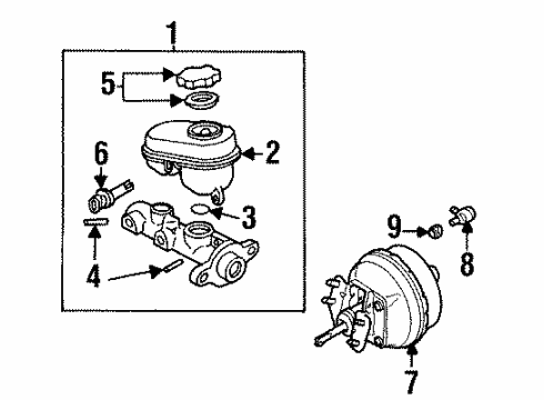 2003 Pontiac Grand Prix Dash Panel Components Cylinder Asm, Brake Master Diagram for 18060781