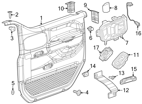 2022 Jeep Gladiator Mirrors OUTSIDE REARVIEW Diagram for 68281890AF