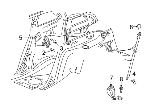 2005 Chrysler Pacifica Seat Belt Screw-HEXAGON Head Diagram for 6503967