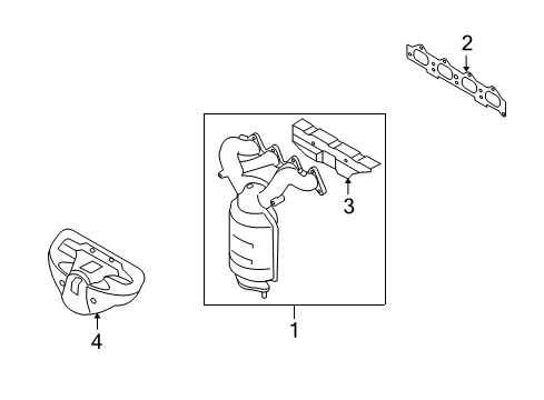 2010 Kia Soul Exhaust Manifold Exhaust Manifold Diagram for 285112B010