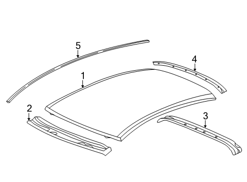 2020 Honda Civic Roof & Components, Exterior Trim Rail Set, FR. Roof Diagram for 62120TBA305ZZ