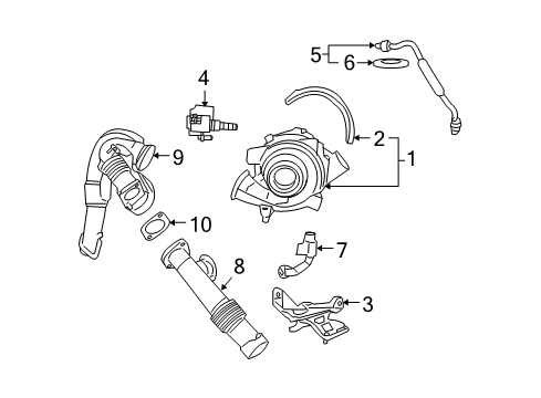 2009 Ford E-350 Super Duty Turbocharger Actuator Diagram for 5C3Z6F089BA