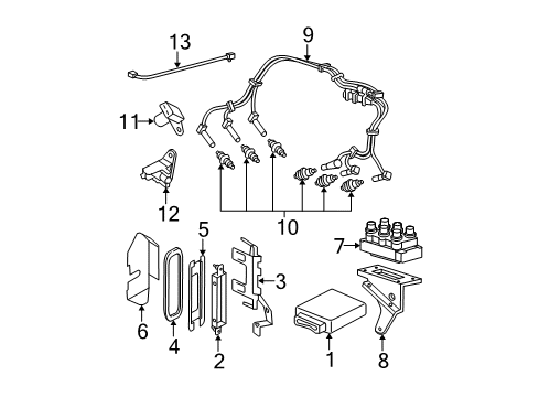 2003 Mercury Mountaineer Powertrain Control ECM Diagram for 3U7Z12A650DACRM