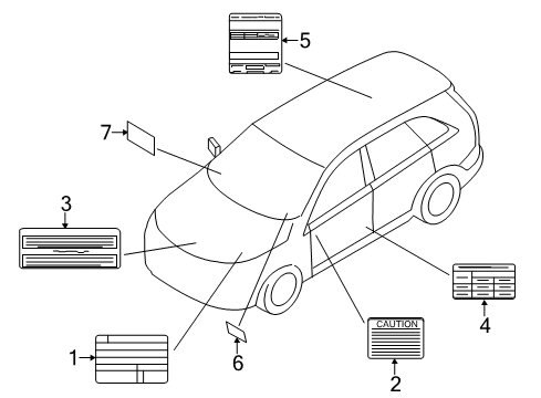 2012 Kia Sorento Information Labels Label-Parts Content Informatio Diagram for 965922J900