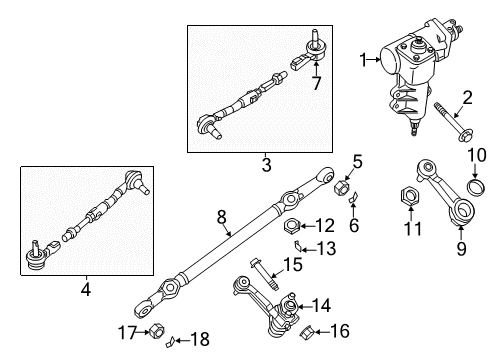 2014 Nissan NV2500 Steering Column & Wheel, Steering Gear & Linkage Rod Assy-Relay Diagram for 485601PA0A