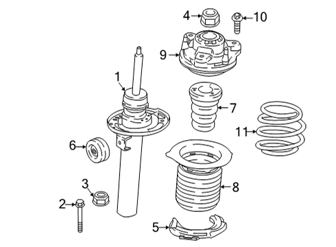 2021 BMW 430i xDrive Struts & Components - Front FRONT COIL SPRING Diagram for 31331543688