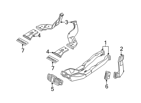 2011 Hyundai Equus Ducts Duct Assembly-Rear Ventilator No.2, LH Diagram for 970203N000