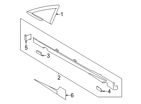 2016 Ford Fiesta Exterior Trim - Pillars, Rocker & Floor Rocker Molding Diagram for C1BZ5810146AC