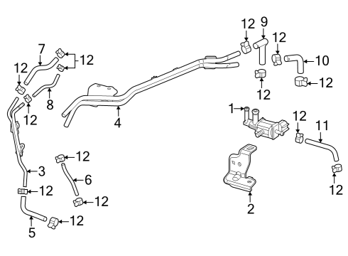 Emission Components Tube, Air Bypass Valve Solenoid (F) Diagram for 361896A0A00