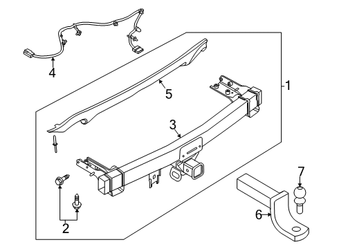 2020 Ford Escape Trailer Hitch Components KIT - TRAILER HITCH ELECTRICS Diagram for LX6Z15A416B