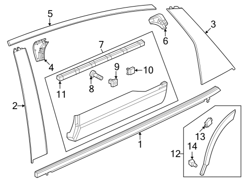 Exterior Trim - Rear Door Screw, Tapping (4X10) Diagram for 90142S04000