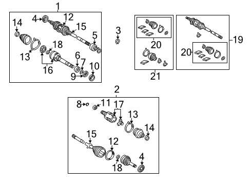 2003 Toyota Camry Drive Axles - Front Clamp, Rear Drive Shaft Diagram for 4234507010