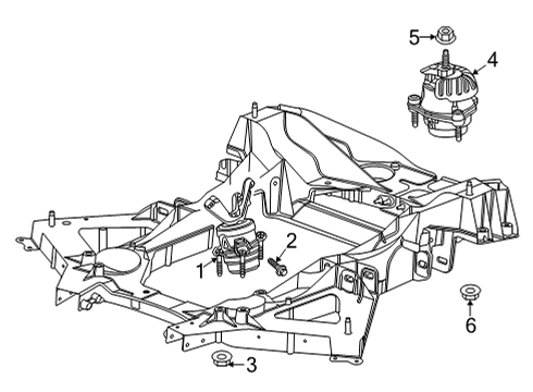 2022 Chevrolet Corvette Automatic Transmission Mount Diagram for 84675416