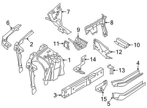 2001 Chevrolet Tracker Structural Components & Rails EXTENSION, SUPPORTING STRUT Diagram for 41009481401