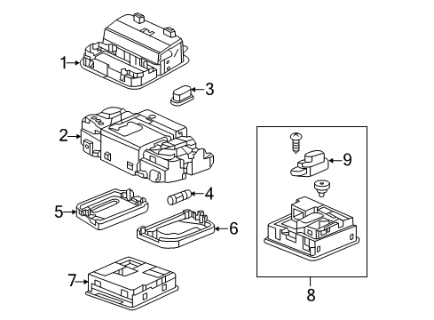 2012 Honda CR-V Sunroof Module Assy., Ambient Light *YR416L* (MAX IVORY) Diagram for 39180T0AA21ZA