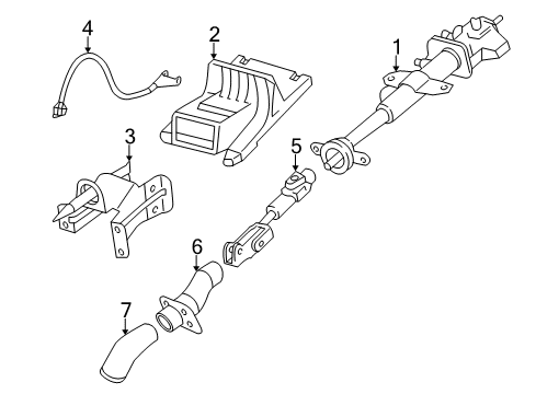 2007 Buick Terraza Steering Column, Steering Wheel Column Assembly Diagram for 19133732
