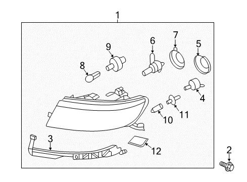 2011 Lincoln MKZ Bulbs Back Up Lamp Bulb Diagram for 8L2Z13466A