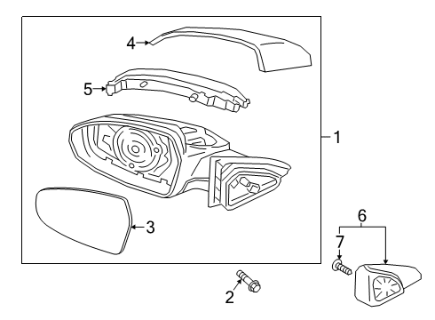 2019 Kia Forte Mirrors Outside Rear G/Holder Assembly Diagram for 87621M7030