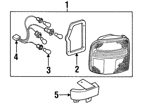 2000 Kia Sportage Bulbs Cord Assembly Diagram for 0K08051156