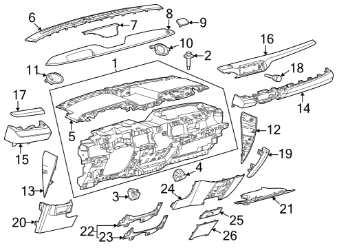 2022 Ford Mustang Mach-E Instrument Panel Bracket Nut Diagram for W520781S300