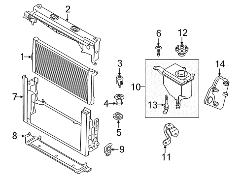 2014 BMW ActiveHybrid 5 Wiper & Washer Components Radiator Diagram for 17118615426