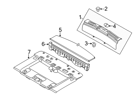 2014 Kia Sorento Interior Trim - Rear Body Board-Partition Panel Diagram for 857202P710RYN