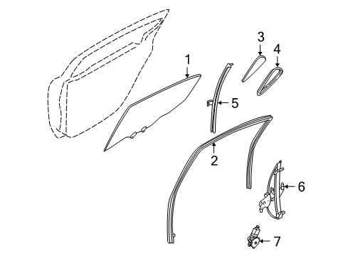 2001 Nissan Maxima Rear Door WEATHERSTRIP-Rear Corner, LH Diagram for 822732Y020