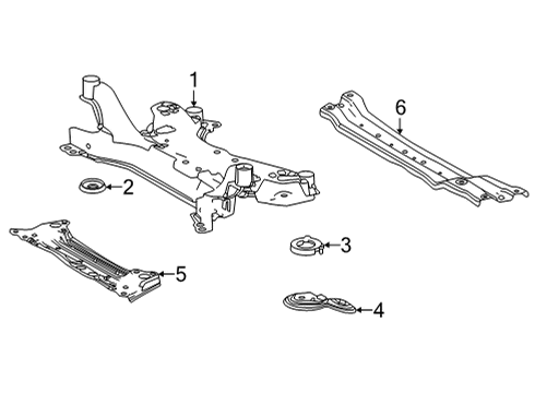 2019 Toyota Mirai Suspension Mounting - Front Suspension Crossmember Diagram for 5120162010