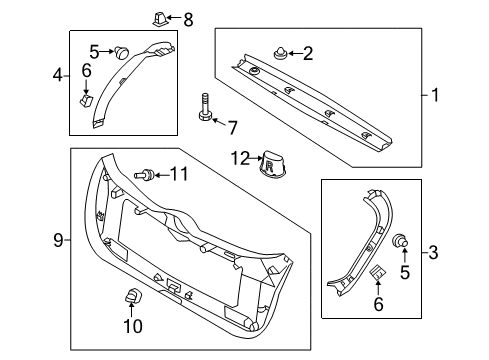 2011 Kia Forte Interior Trim - Lift Gate DAMPER-Covering Shelf Diagram for 859562F200VA