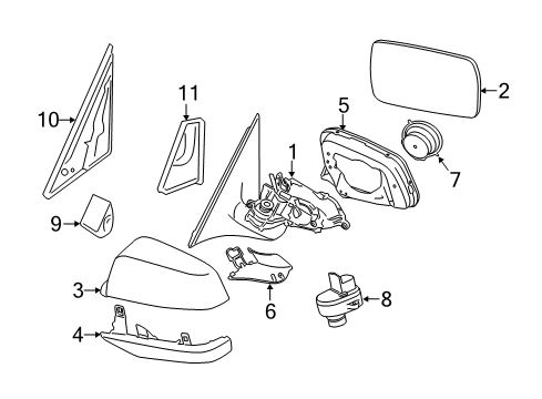 2015 BMW 528i xDrive Lane Departure Warning Lower Housing Section, Right Diagram for 51167308648
