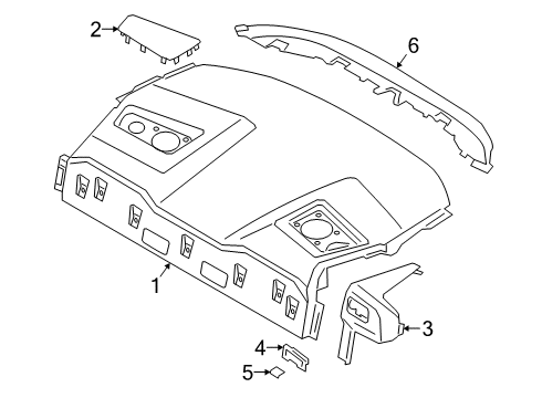 Interior Trim - Rear Body SPEAKER COVER, STORAGE SHELF Diagram for 65136846837
