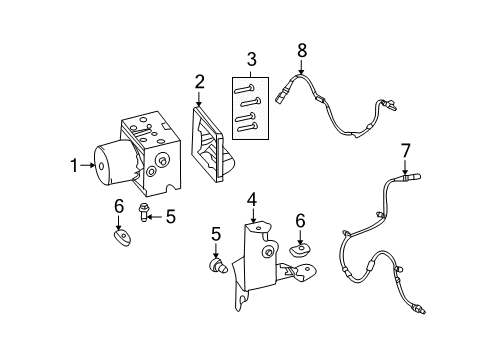 2011 Ford Mustang ABS Components Control Module Diagram for BR3Z2C219C