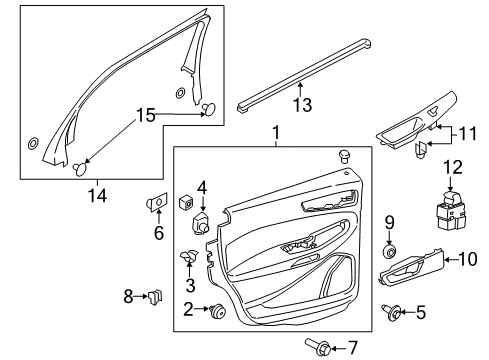 2018 Ford Edge Interior Trim - Rear Door Belt Weatherstrip Diagram for FT4Z5825860C