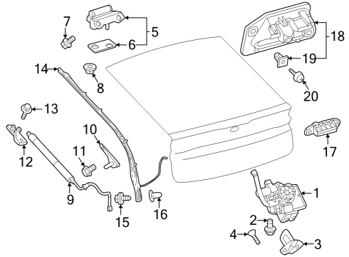 Lock & Hardware Striker Assy, Back Door Lock Diagram for 6943048030