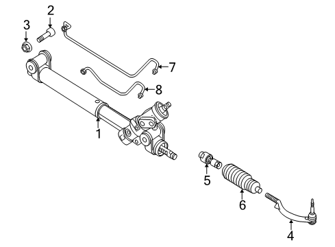 2009 Saab 9-7x Steering Column & Wheel, Steering Gear & Linkage, Housing & Components Gear Kit, Steering (Remanufacture) Diagram for 19330461