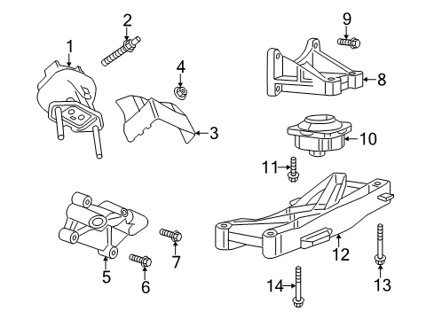 2011 Dodge Charger Engine & Trans Mounting Bracket-Engine Mount Diagram for 4726016AB