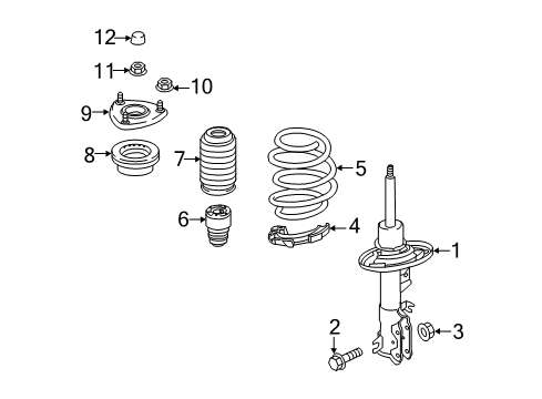 2016 Scion iA Struts & Components - Front Strut Nut Diagram for 90118WB606
