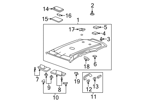 2010 Honda CR-V Interior Trim - Roof Sunvisor Assembly, Driver Side (Pale Quartz) (Mirror) Diagram for 83280SWAA91ZA
