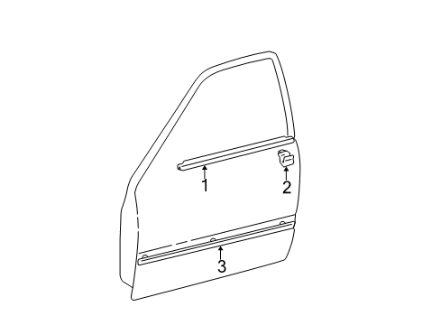 2005 Toyota Camry Exterior Trim - Front Door Body Side Molding Diagram for 7573233190J4